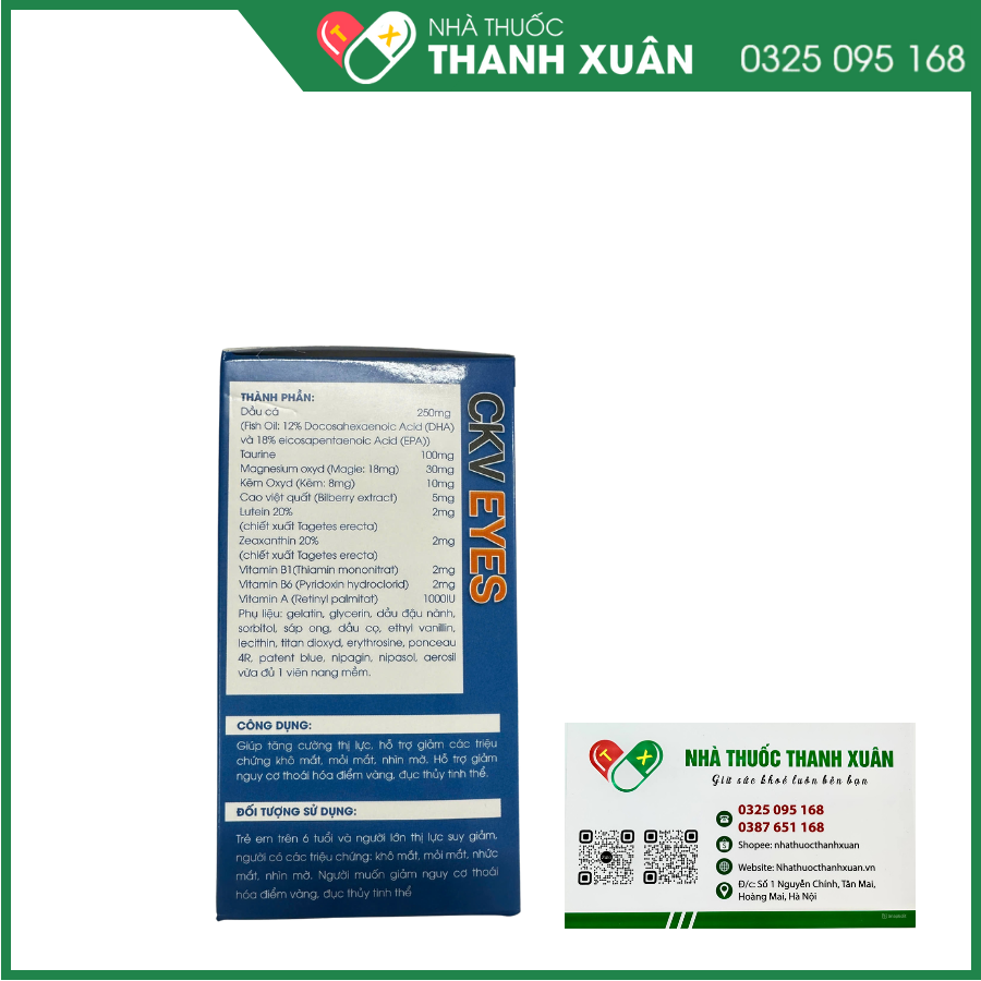 CKV Eyes - Tăng cường thị lực, hỗ trợ giảm khô mắt, mỏi mắt